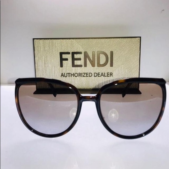 FENDI OVERSIZE SUNGLASSES FF0432GS 086QR DARK HAVANA/GOLD - Picture 7 of 13